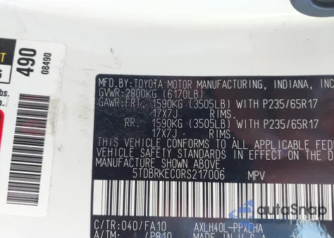 2024 Toyota Sienna Le from USA, damaged, VIN 5TDBRKEC0RS217006